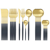 Regal Black and Gold Cutlery Set