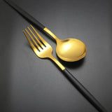 Regal Black and Gold Cutlery Set