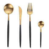 Regal Black and Gold Cutlery Set