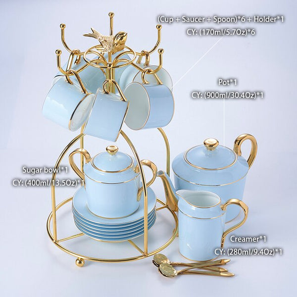 Majestic Blue and Gold Tea/Coffee Set